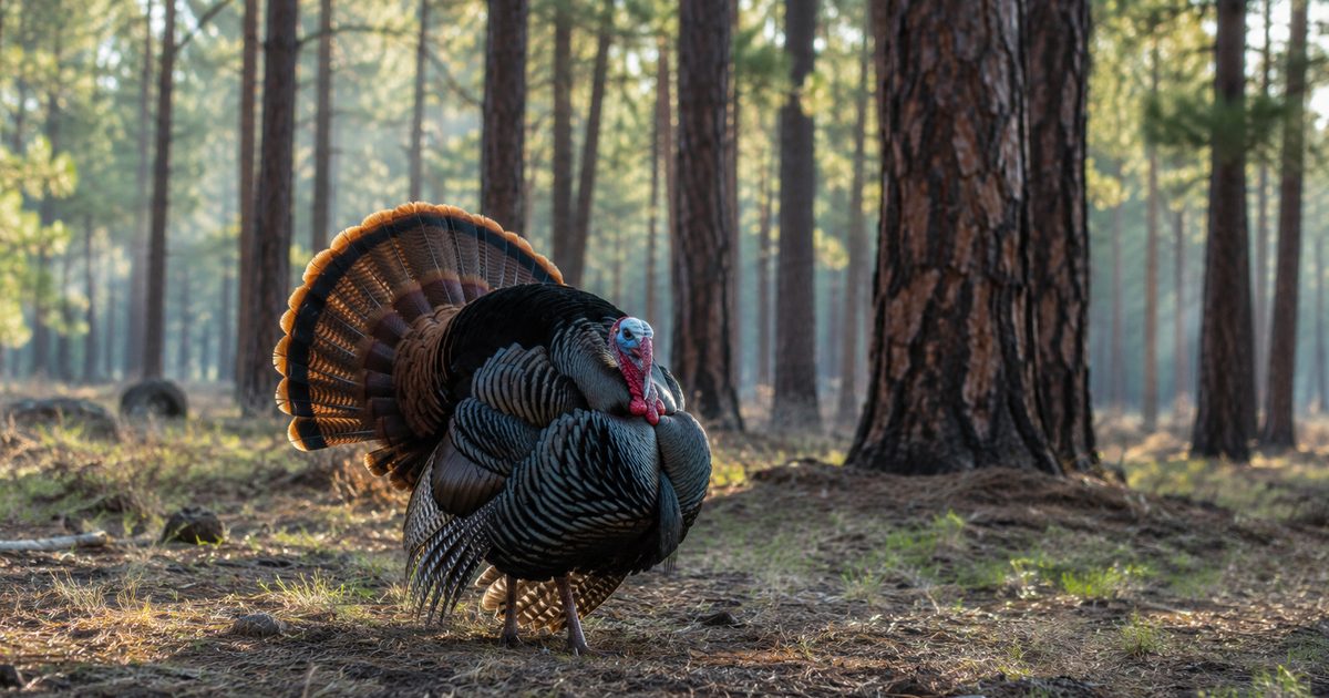 Wild turkey in Montana ponderosa pine terrain